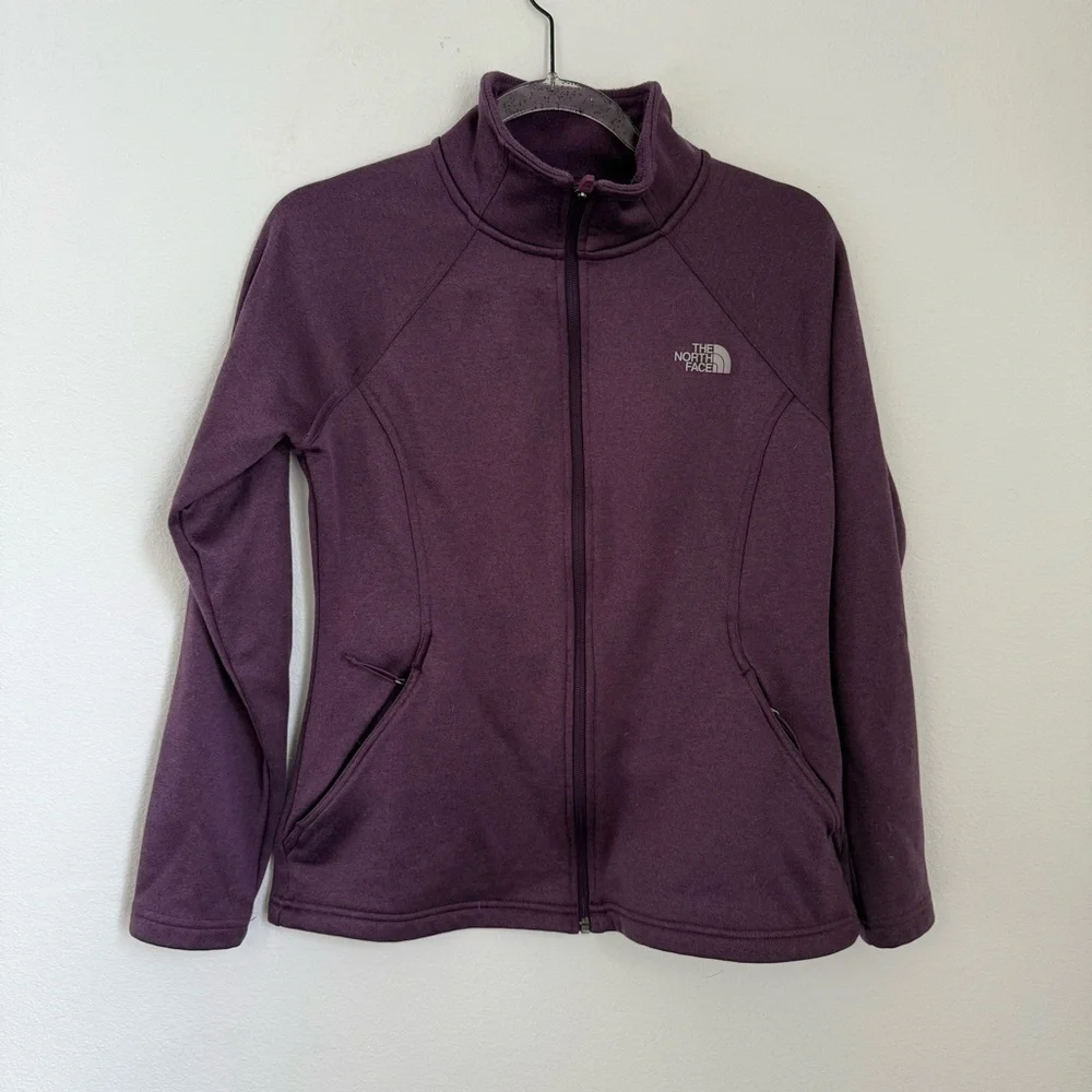 The North Face Women's Chest Logo Purple Zip Up Jacket Size M